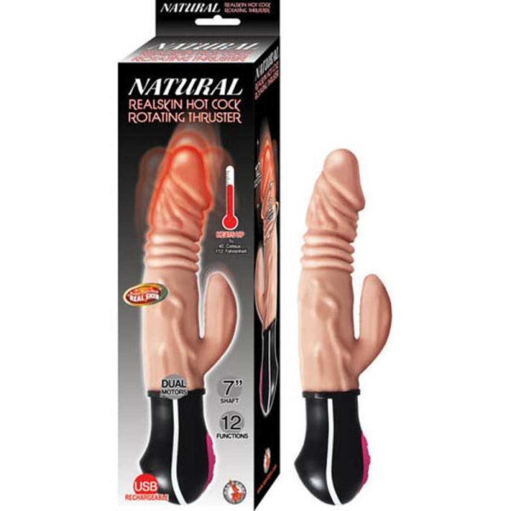 Natural Realskin Hot Cock Rotating Thruster Flesh - Rabbit Vibrators