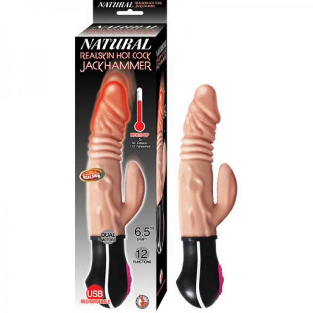 Natural Realskin Hot Cock Jackhammer Flesh - Rabbit Vibrators