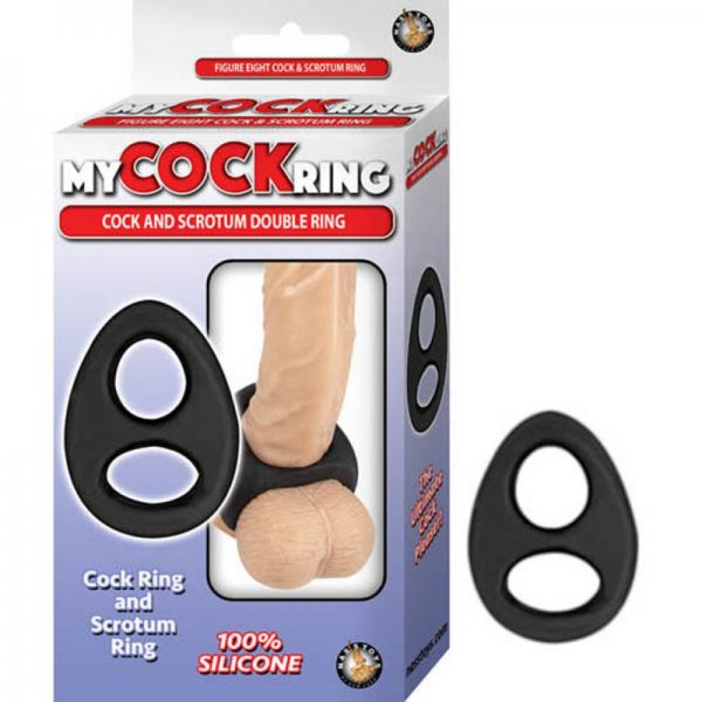 My Cockring Cock And Scrotum Double Ring Black - Mens Cock & Ball Gear