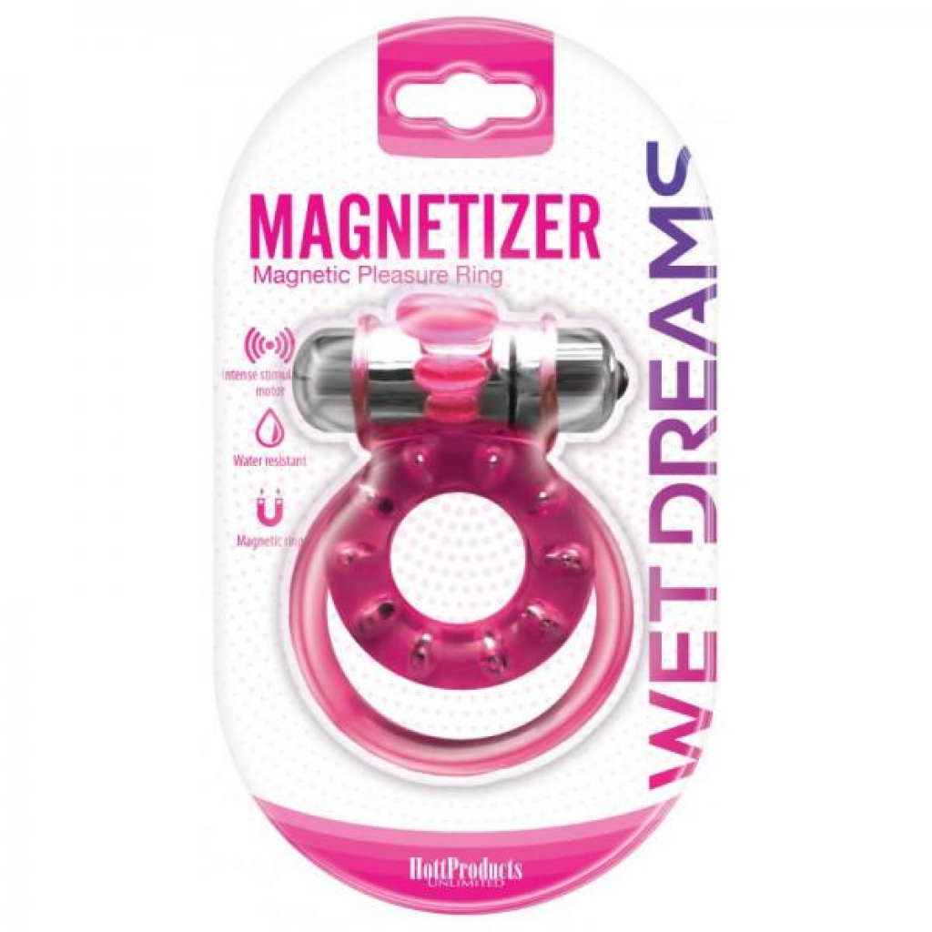 Magnetized Magnetic Cock Ring With Dual Straps And Bullet - Couples Vibrating Penis Rings