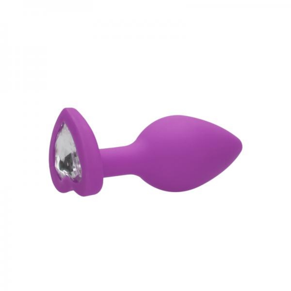 Diamond Heart Butt Plug - Regular - Purple - Anal Plugs