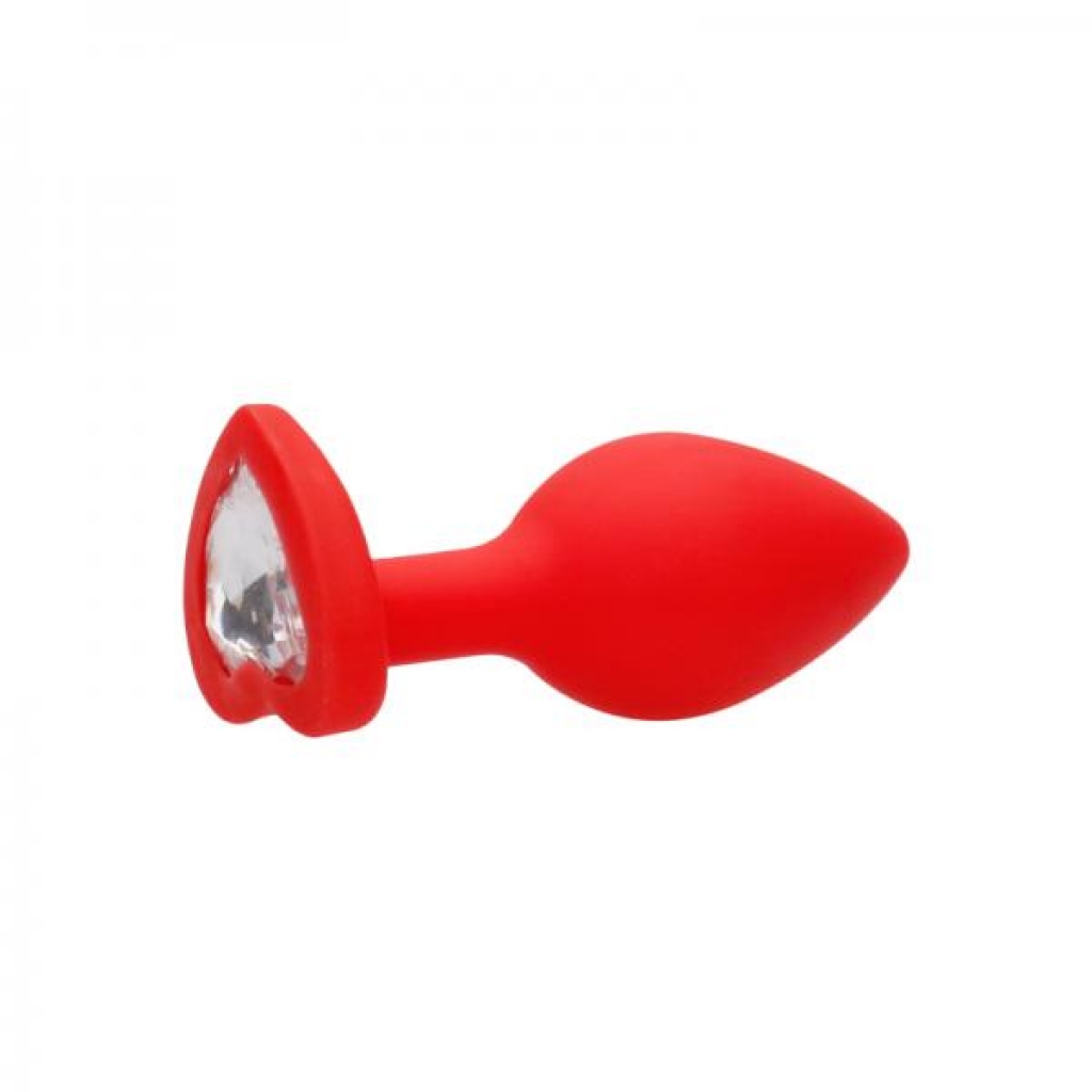 Diamond Heart Butt Plug - Large - Red - Anal Plugs