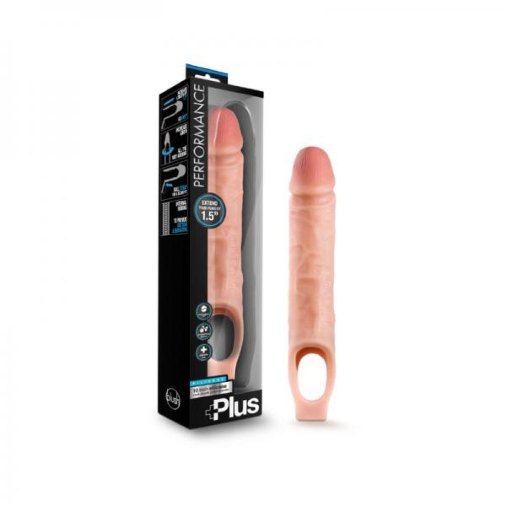 Performance Plus - 10 Inch Silicone Cock Sheath Penis Extender - Vanilla - Penis Extensions