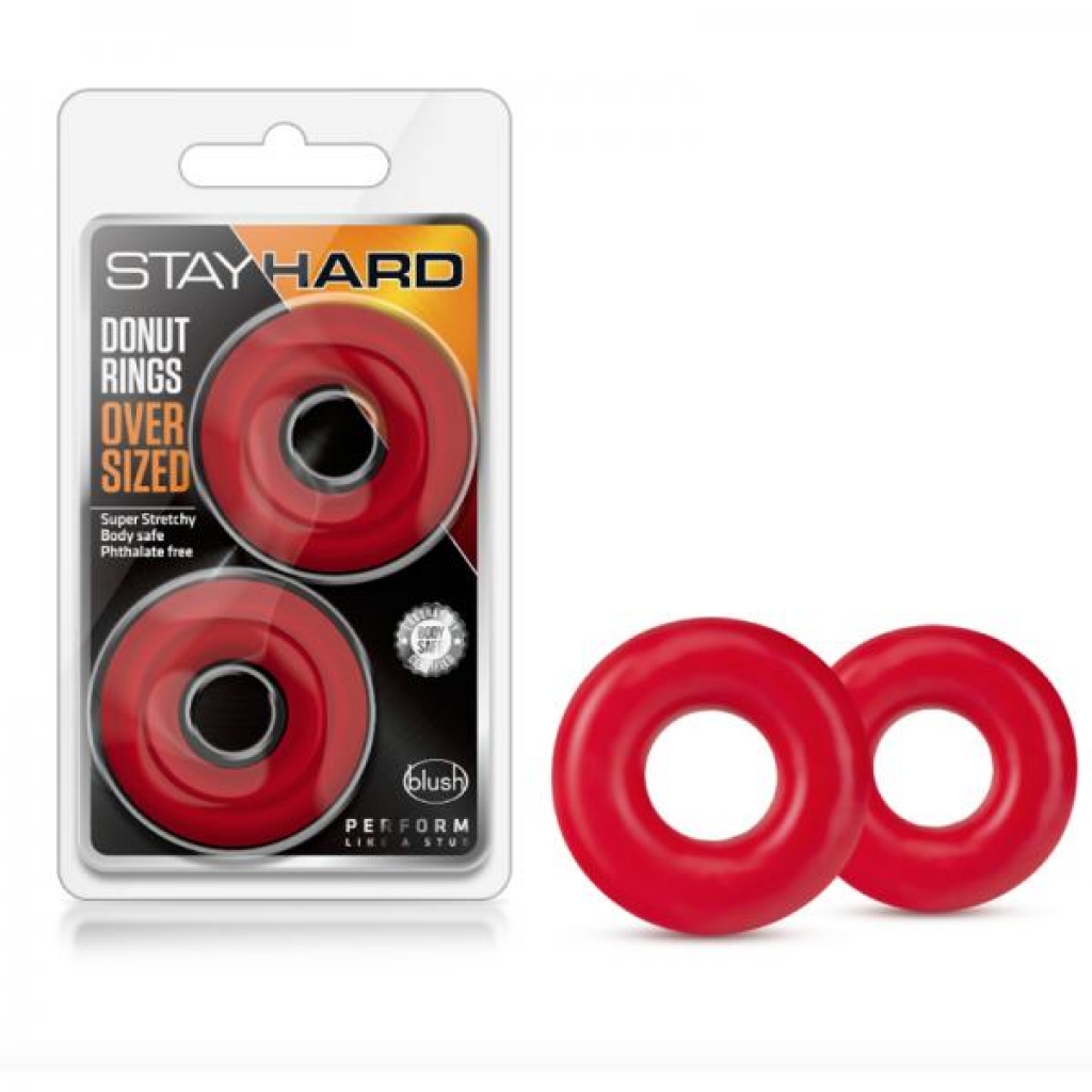 Stay Hard - Donut Rings Oversized - Red - Classic Penis Rings