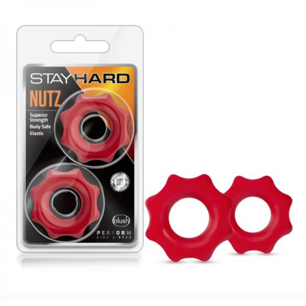 Stay Hard - Nutz - Red - Stimulating Penis Rings