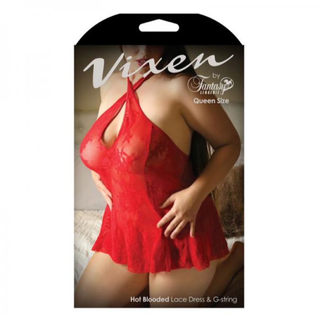Vixen Hot Blooded Lace Dress & G-string O/S/Queen - Dresses