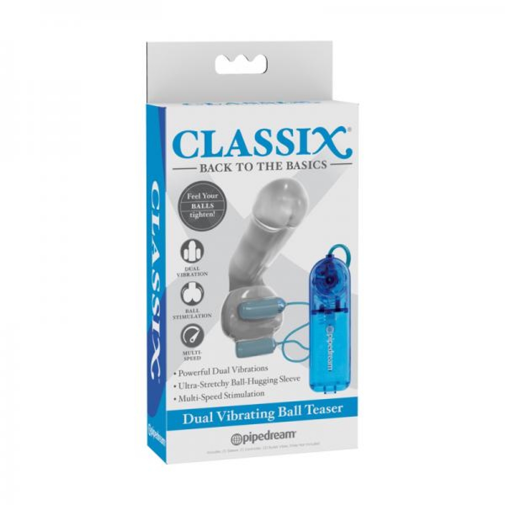 Classix Dual Vibrating Ball Teaser (blue/clear) - Masturbation Sleeves
