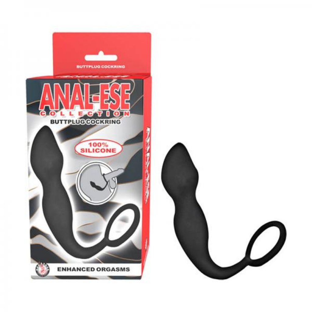 Anal-ese Collection Buttplug Cockring-black - Prostate Massagers