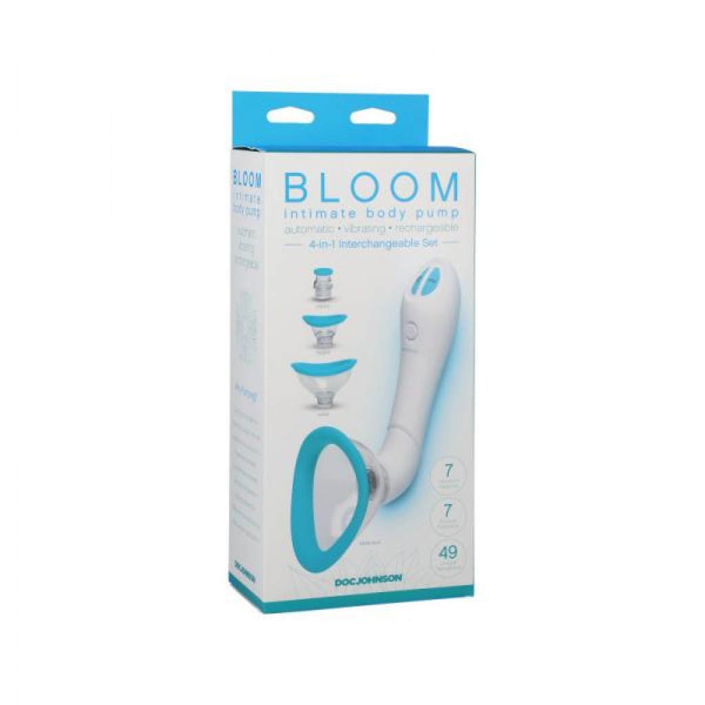 Bloom - Intimate Body Pump - Automatic - Vibrating - Rechargeable Blue/white - Clit Suckers & Oral Suction