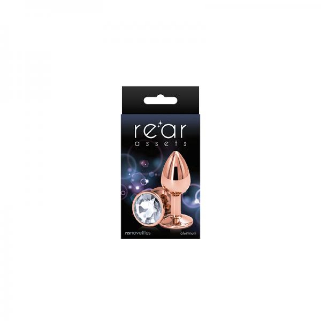 Rear Assets Rose Gold Small Clear - Anal Plugs