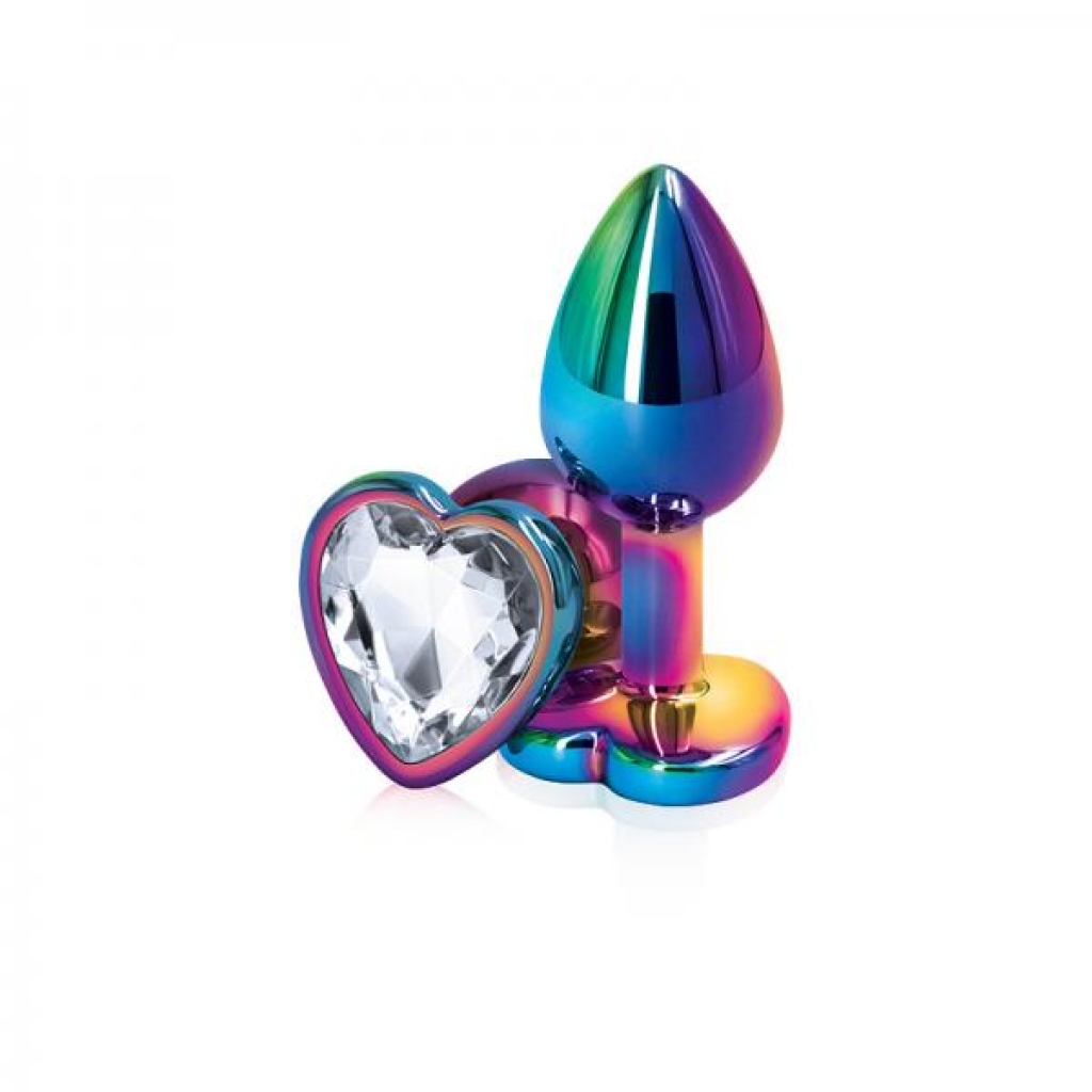 Rear Assets Mulitcolor Heart Small Clear - Anal Plugs