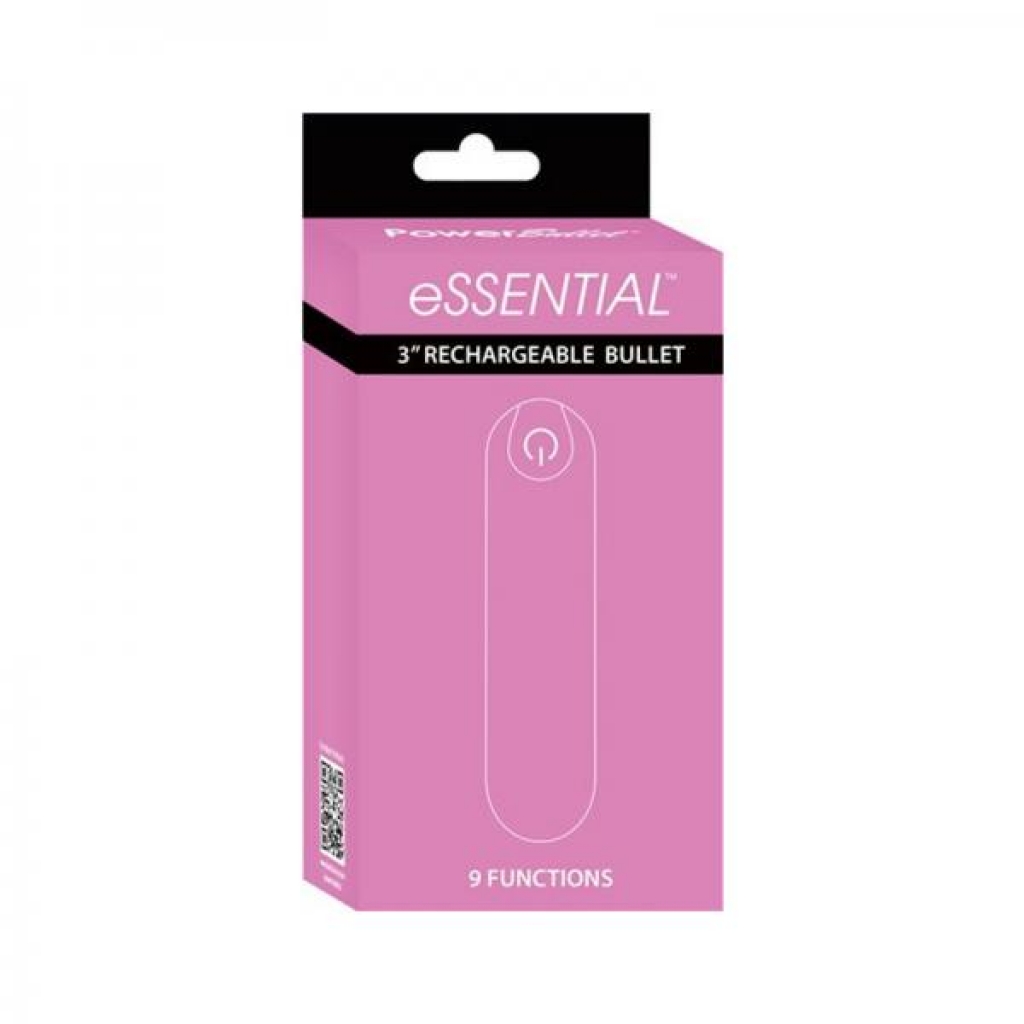Essential Bullet 9 Function Usb Rechargeable Cord And Case Included Water-resistant Pink - Bullet Vibrators