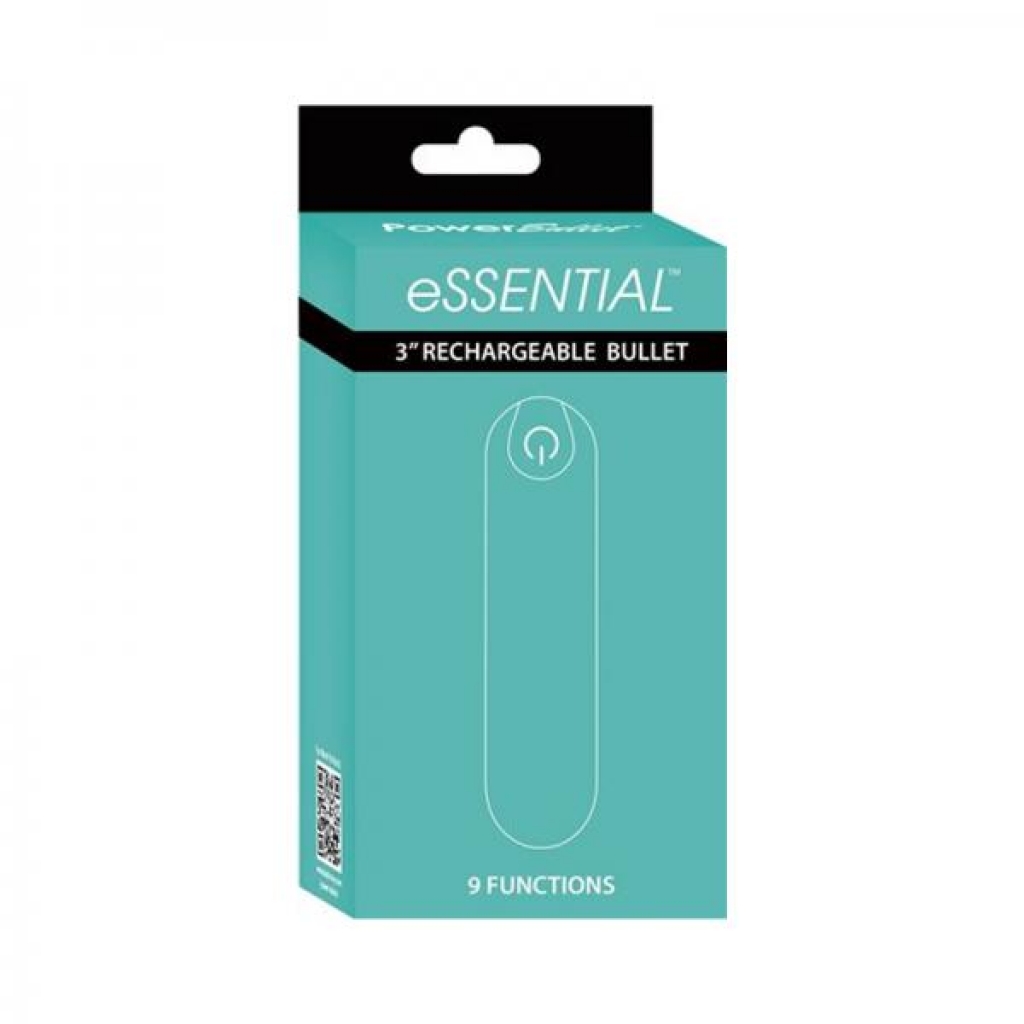 Essential Bullet 9 Function Usb Rechargeable Cord And Case Included Water-resistant Teal - Bullet Vibrators