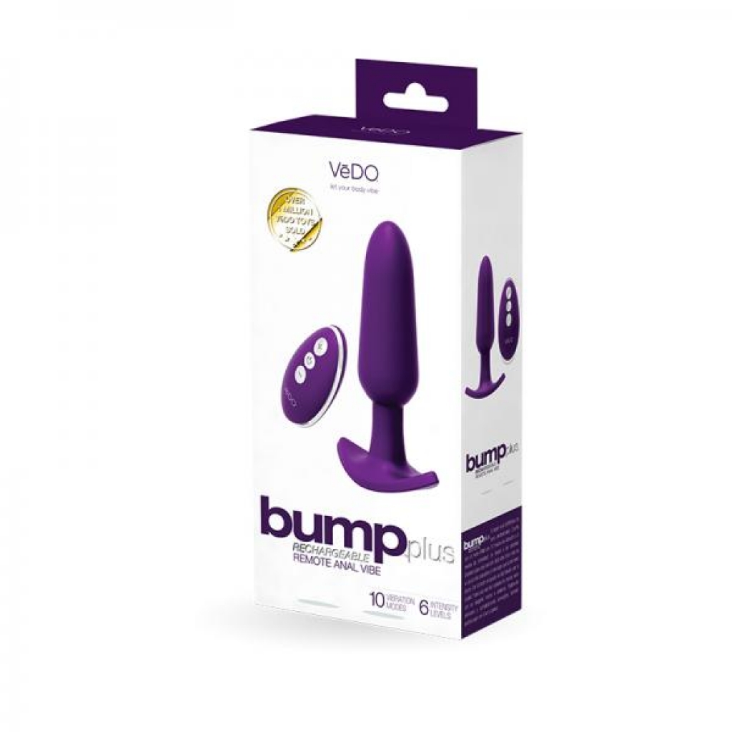 Bump Plus Rechargeable Remote Control Anal Vibe Purple - Anal Plugs