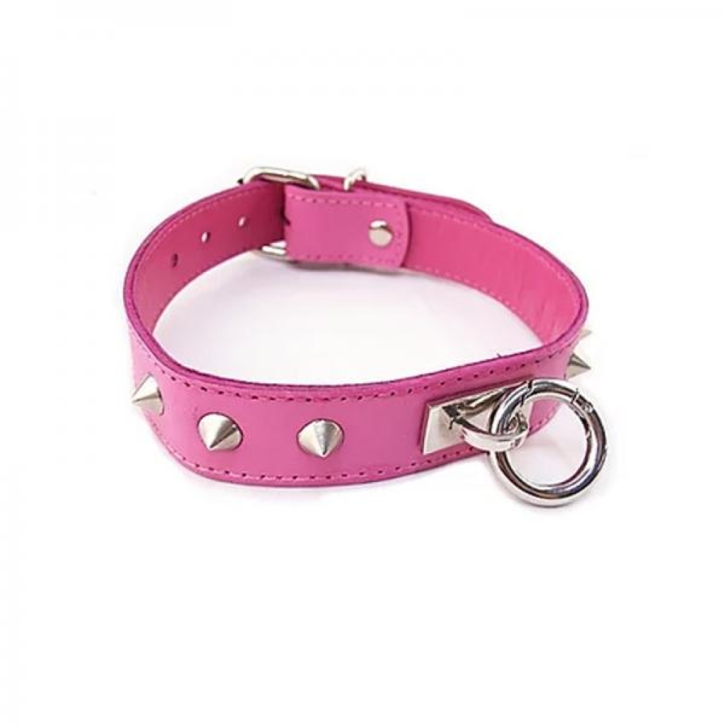 O-ring Studded Thin Collar - Purple - Collars & Leashes