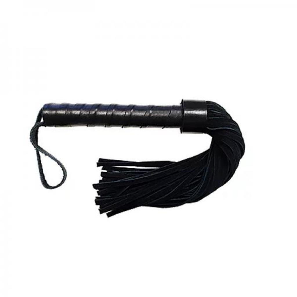 Short Suede Flogger With Leather Handle - Black - Floggers
