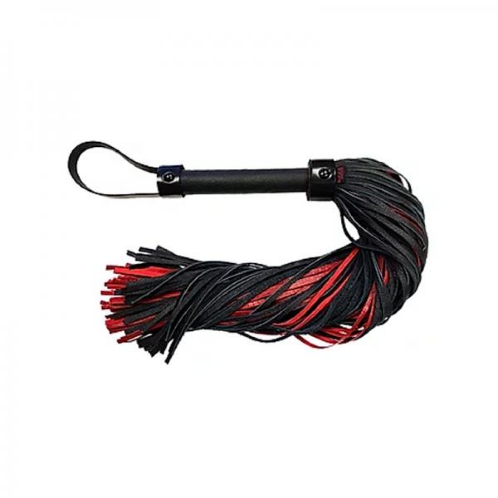 Leather Long Flogger Burgunday & Black Accessories - Floggers