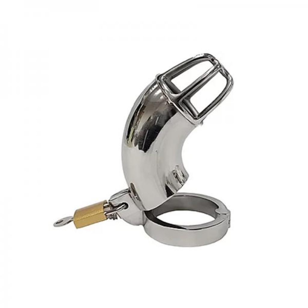Stainless Cock Cage With Padlock  In Clamshell - Chastity & Cock Cages