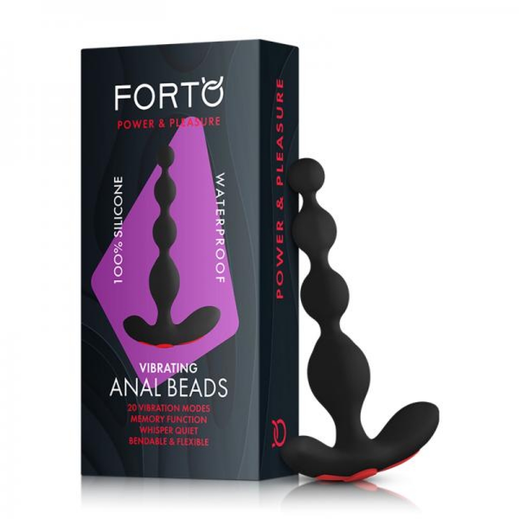Forto Vibrating Anal Beads Black - Anal Beads