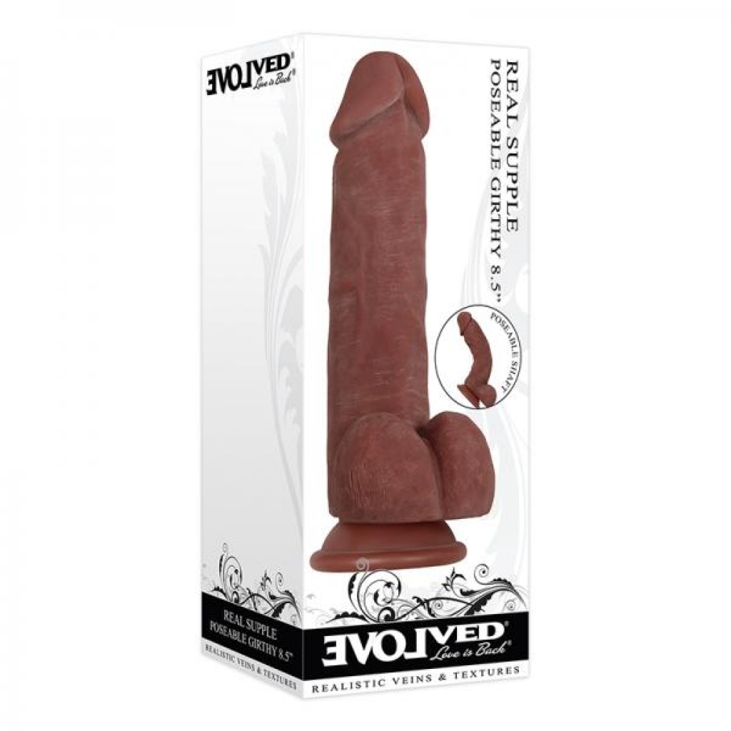 Evolved Real Supple Poseable Girthy Dark - Realistic Dildos & Dongs