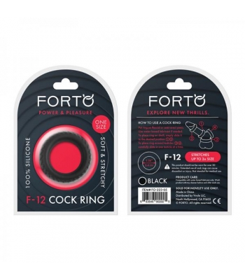 Forto F-12: 35 Mm 100% Liquid Silicone C-ring Black - Classic Penis Rings