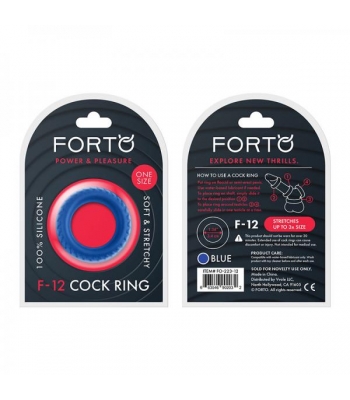 Forto F-12: 35 Mm 100% Liquid Silicone C-ring Blue - Classic Penis Rings