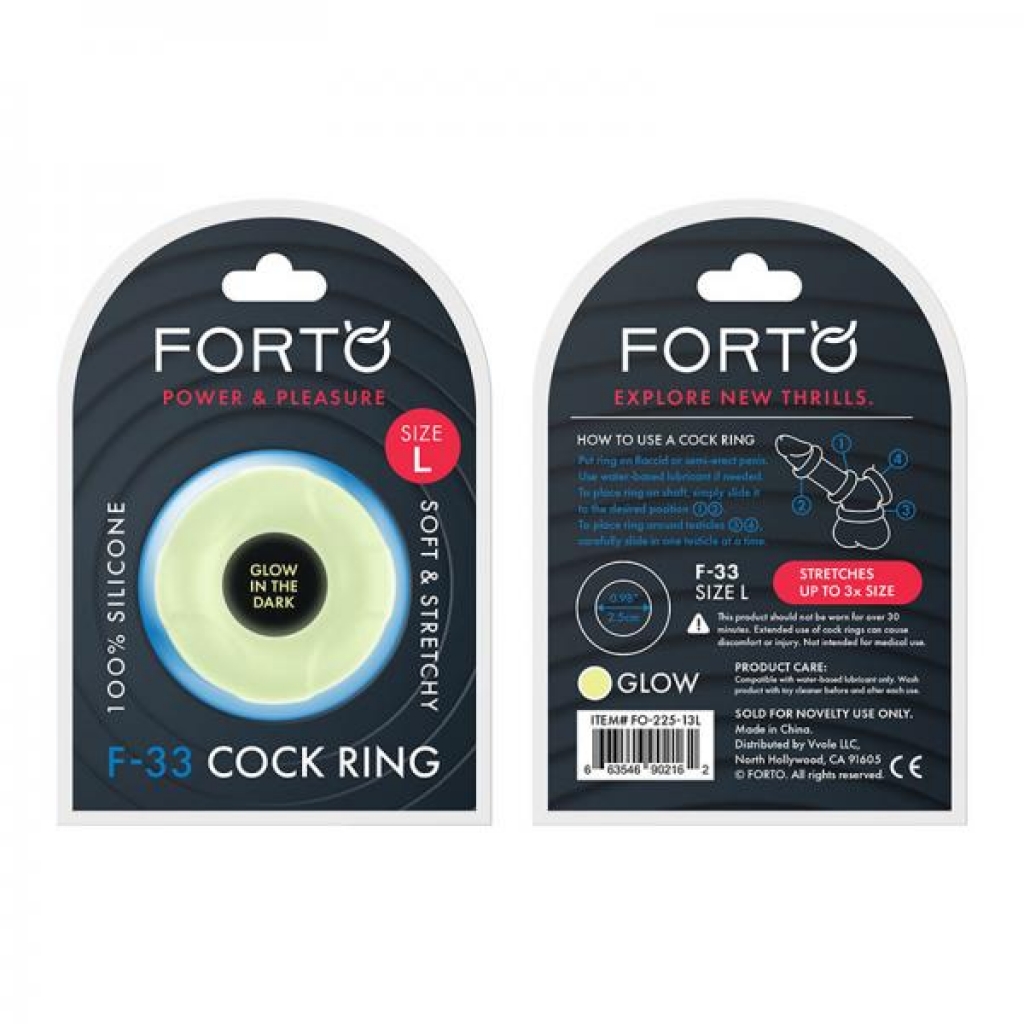 Forto F-33: 25mm 100% Liquid Silicone C-ring Lg Gitd - Classic Penis Rings