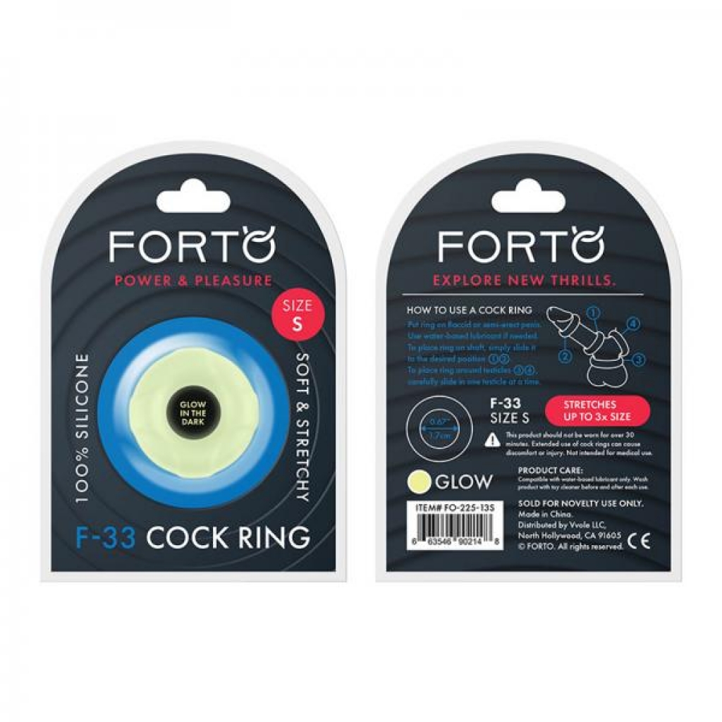 Forto F-33: 17mm 100% Liquid Silicone C-ring Sm Gitd - Classic Penis Rings