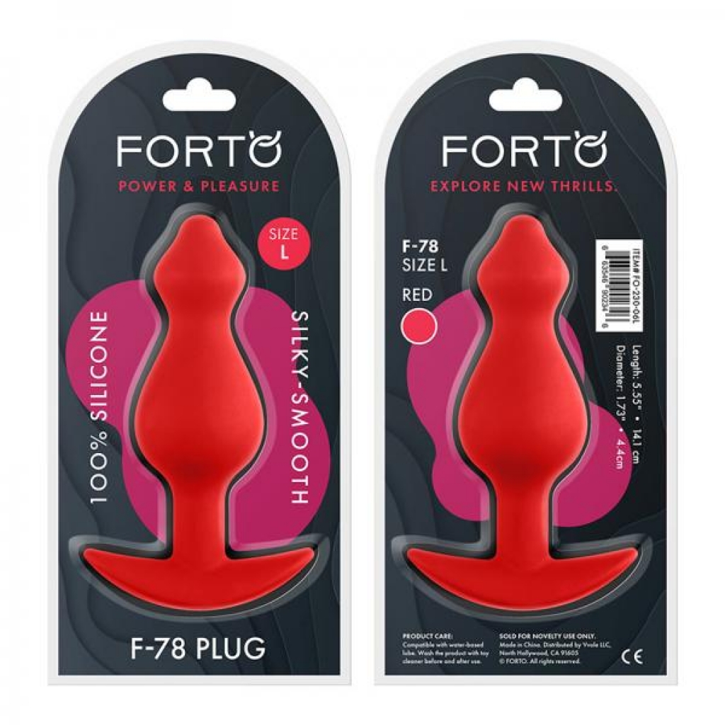 Forto F-78: Pointee 100% Silicone Plug Large Red - Anal Plugs