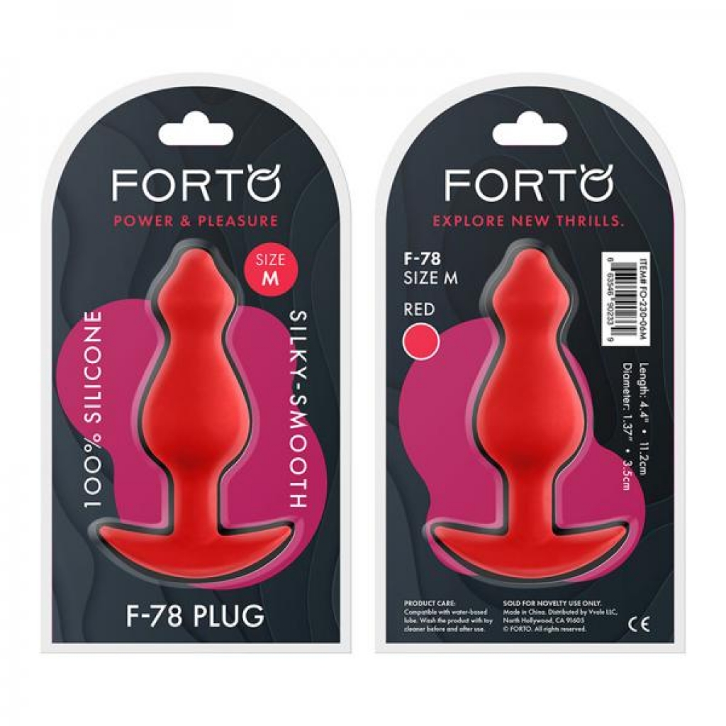 Forto F-78: Pointee 100% Silicone Plug Medium Red - Anal Plugs