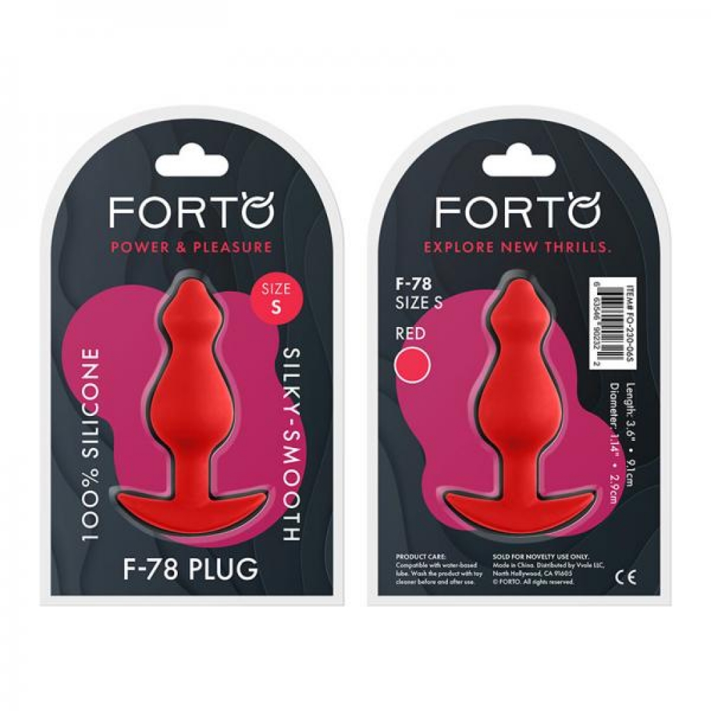Forto F-78: Pointee 100% Silicone Plug Small Red - Anal Plugs