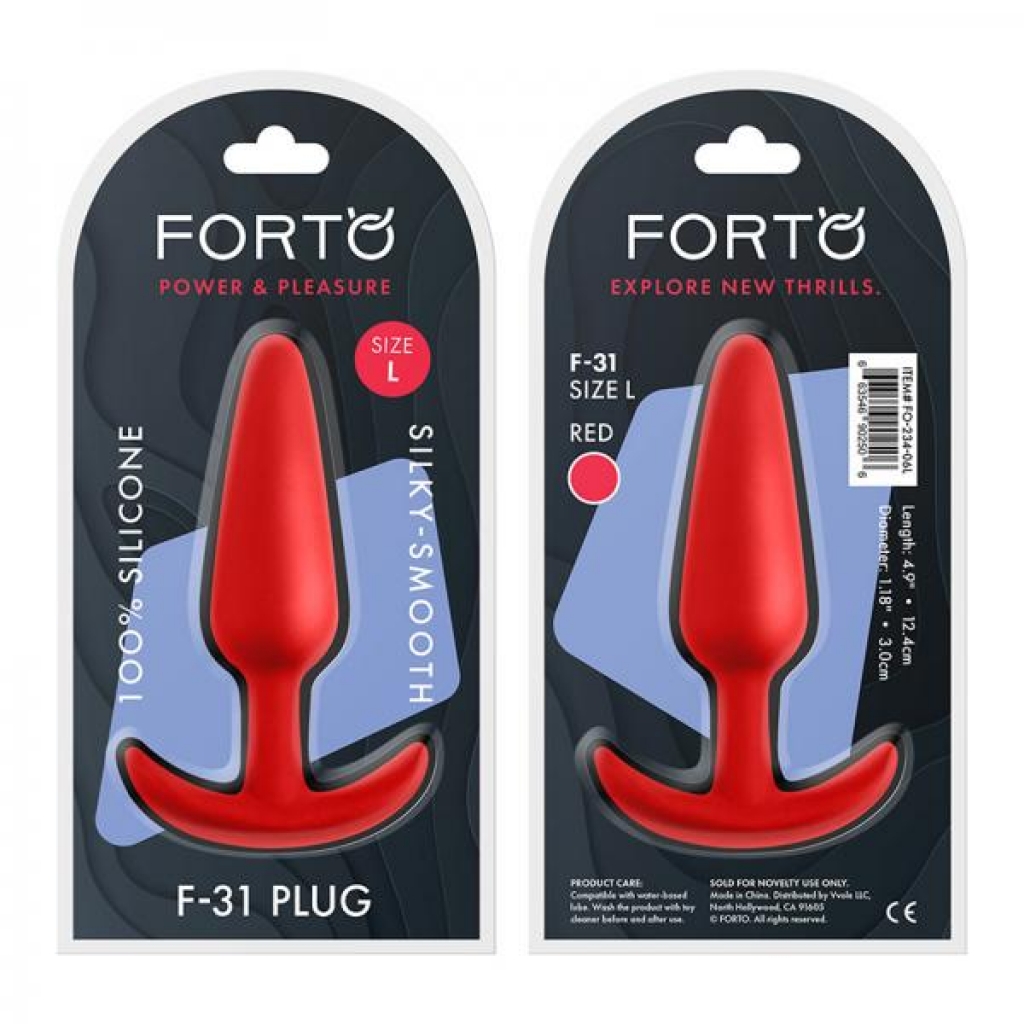 Forto F-31: 100% Silicone Plug Lg Red - Anal Plugs