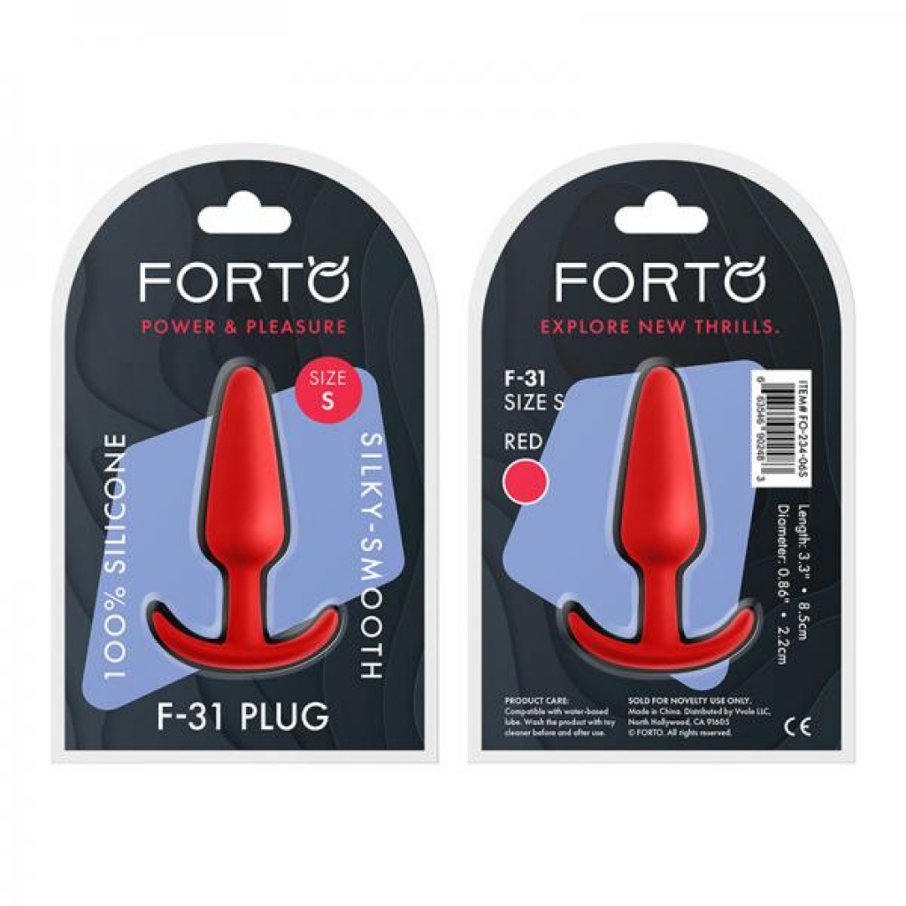 Forto F-31: 100% Silicone Plug Sm Red - Anal Plugs