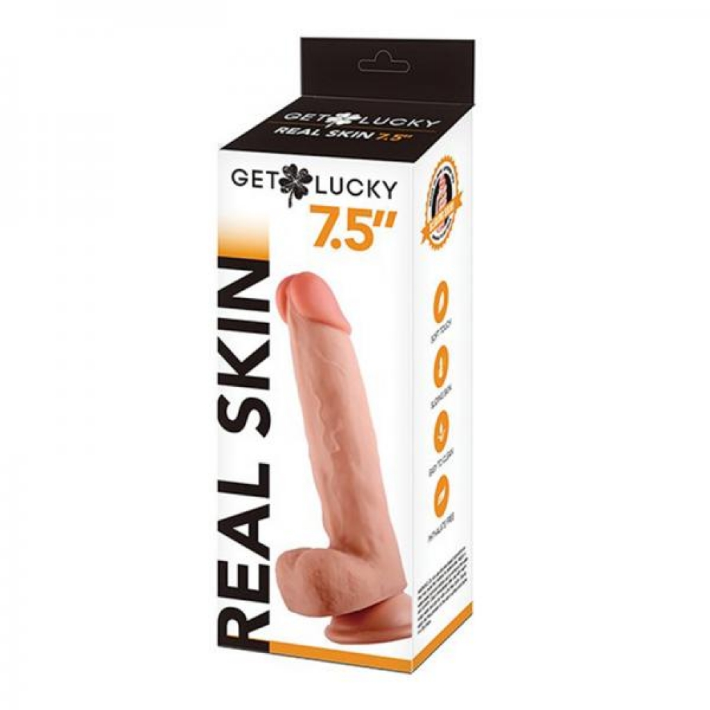 Get Lucky 7.5-inch Dual-layer Dong - Light - Realistic Dildos & Dongs
