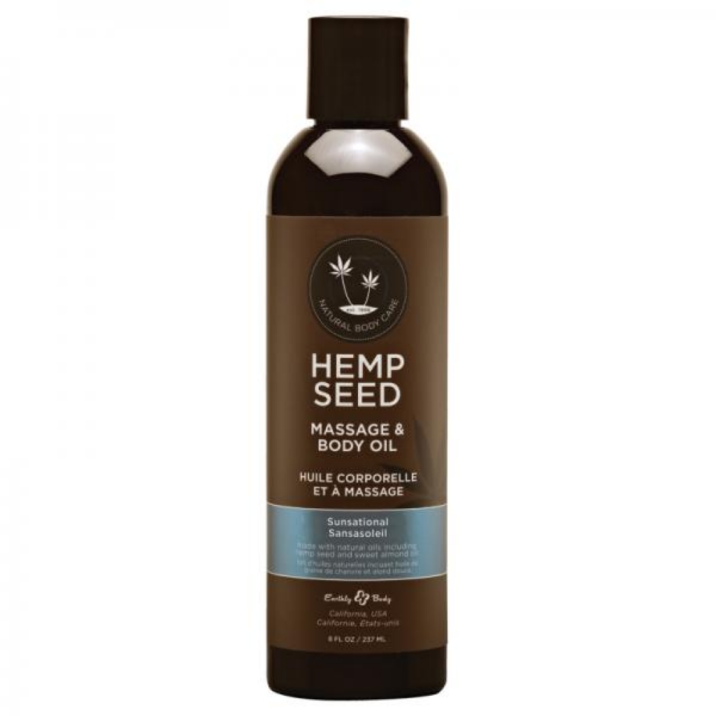 Eb Hemp Massage Oil Sunsational 8 Oz. - Sensual Massage Oils & Lotions