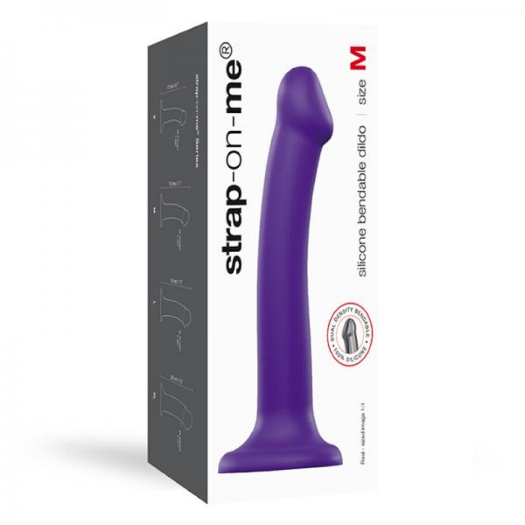 Strap-on-me Semi-realistic Dual Density Bendable Dildo Purple Size M - Realistic Dildos & Dongs