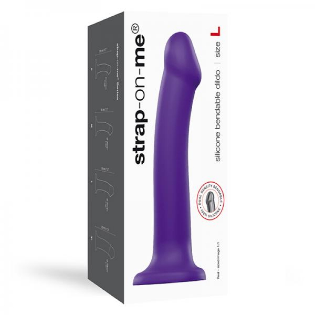 Strap-on-me Semi-realistic Dual Density Bendable Dildo Purple Size L - Realistic Dildos & Dongs