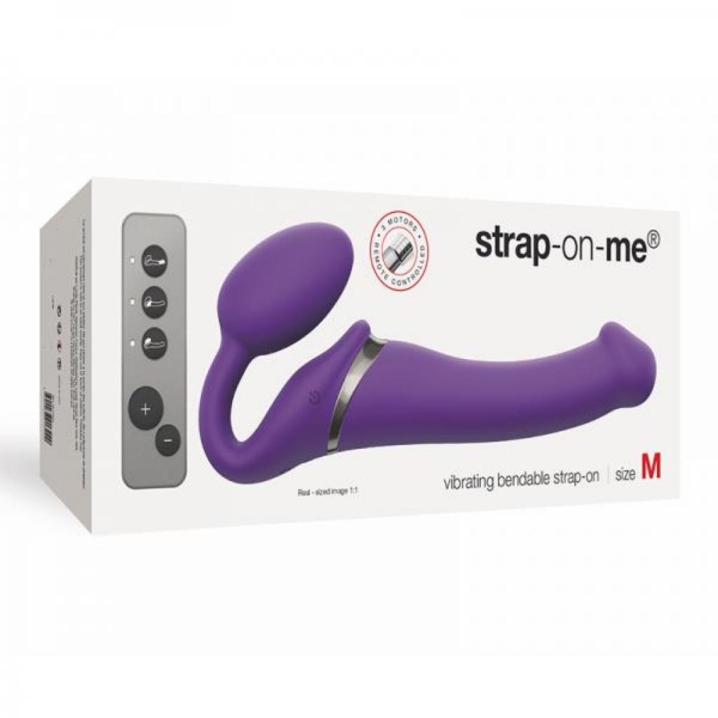Strap-on-me Vibrating 3 Motors Strap On M - Purple - Strapless Strap-ons