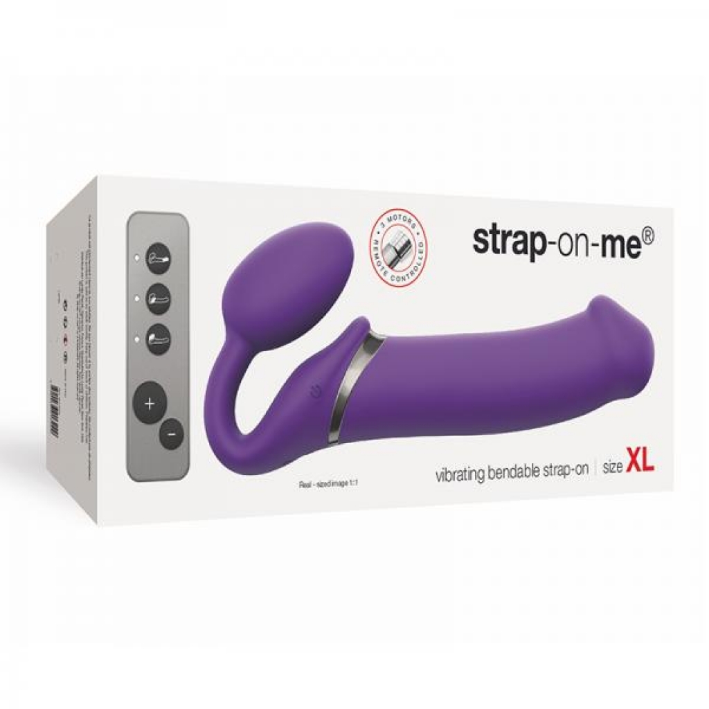 Strap-on-me Vibrating 3 Motors Strap On Xl - Purple - Strapless Strap-ons