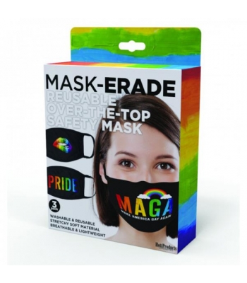 Maskerade Masks - Pride/gay Again/rainbow Kiss - 3-pack - Pasties, Tattoos & Accessories