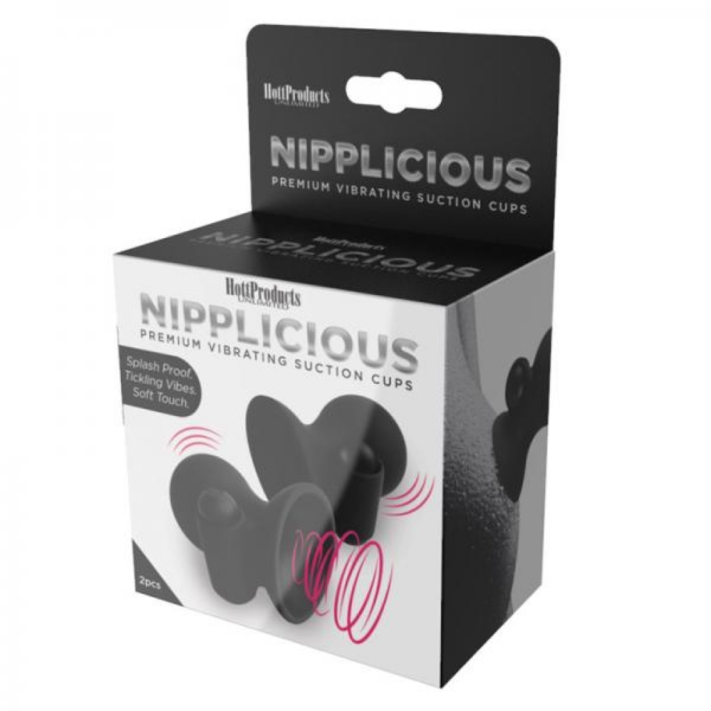 Nipplicious- Vibrating Nipple Suction Cups- Black - Clit Suckers & Oral Suction