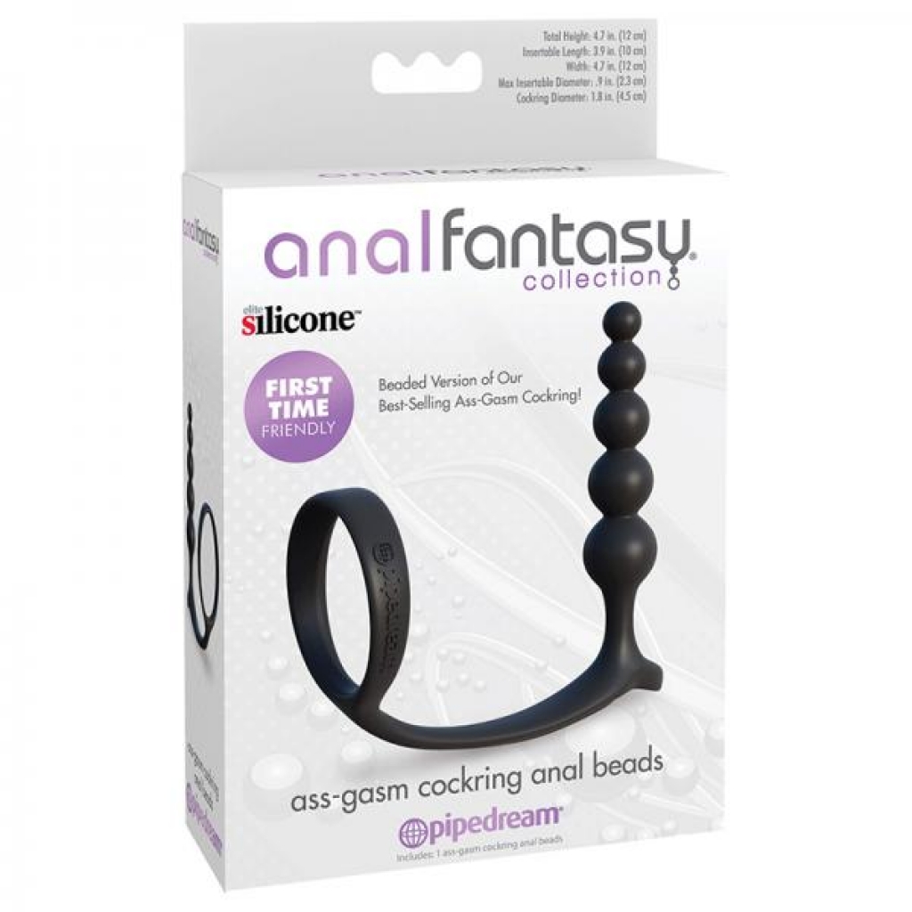 Anal Fantasy Collection Ass-gasm Cockring Anal Beads - Couples Vibrating Penis Rings