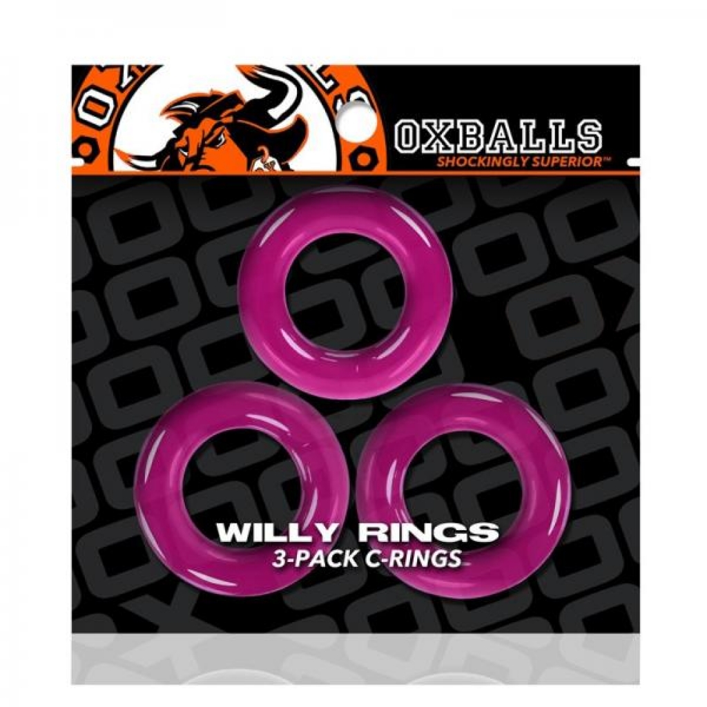 Oxballs Willy Rings 3-pack Cockrings O/s Hot Pink - Cock Ring Trios