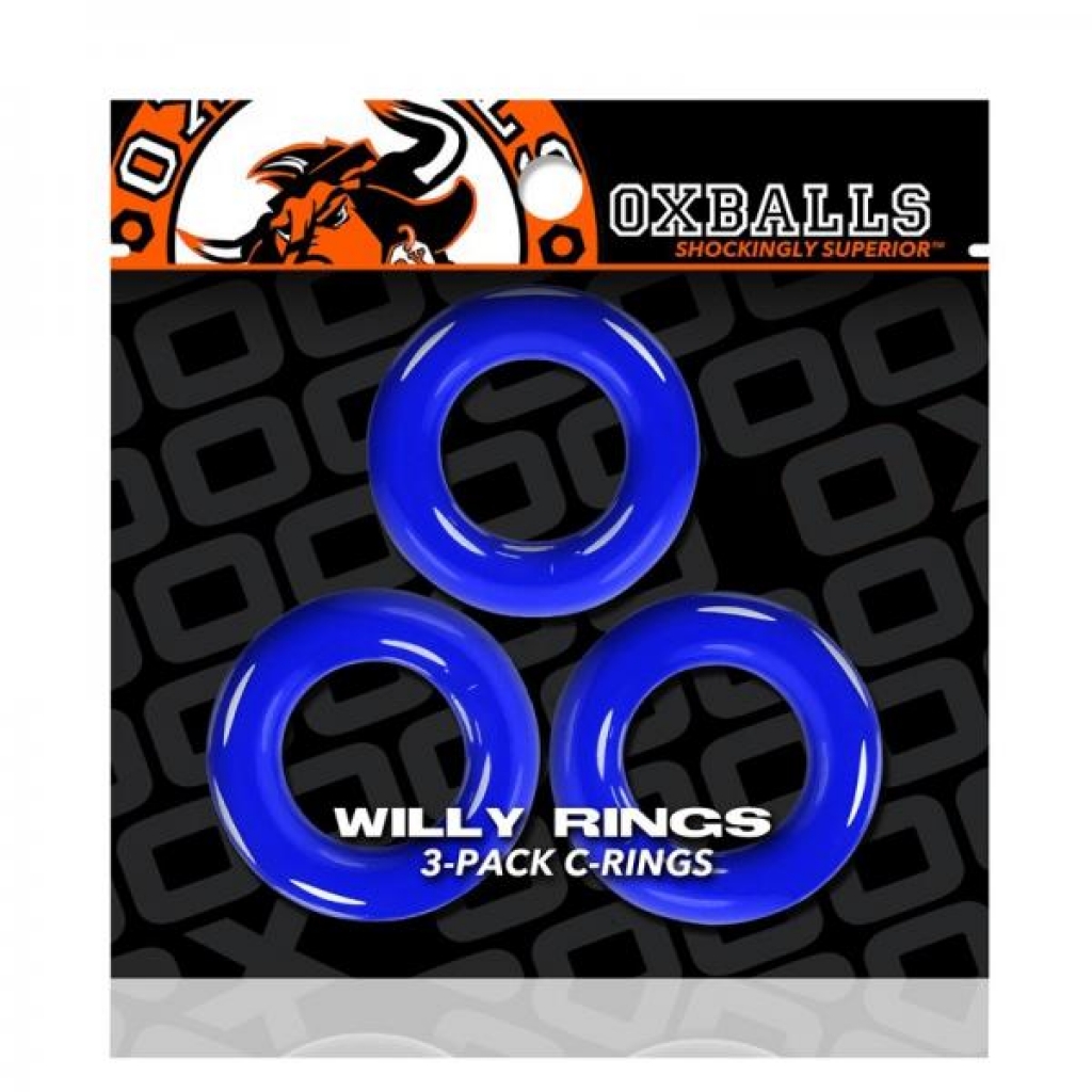 Oxballs Willy Rings 3-pack Cockrings O/s Police Blue - Cock Ring Trios