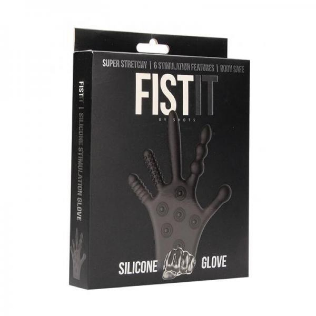 Fist It Silicone Stimulation Glove - Black - Fetish Clothing