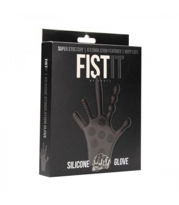 Fist It Silicone Stimulation Glove - Black - Fetish Clothing