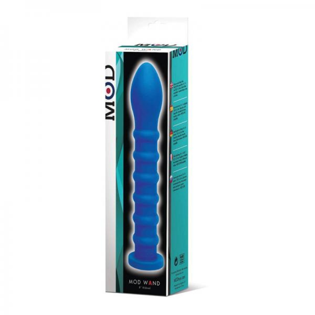 Mod Wand Silicone - Ribbed - Blue - Realistic Dildos & Dongs