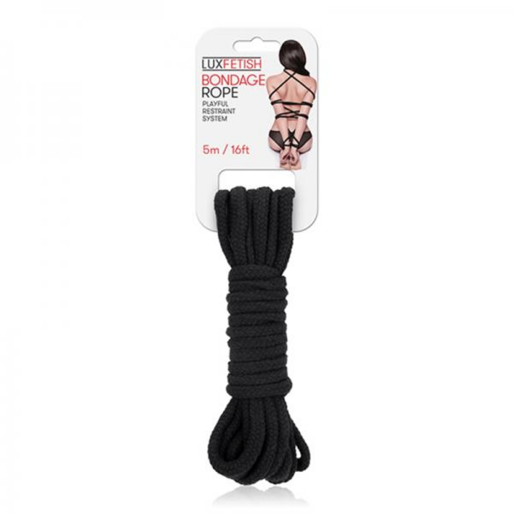 Lux Fetish Bondage Rope 16 Ft/5 M - Black - Rope, Tape & Ties