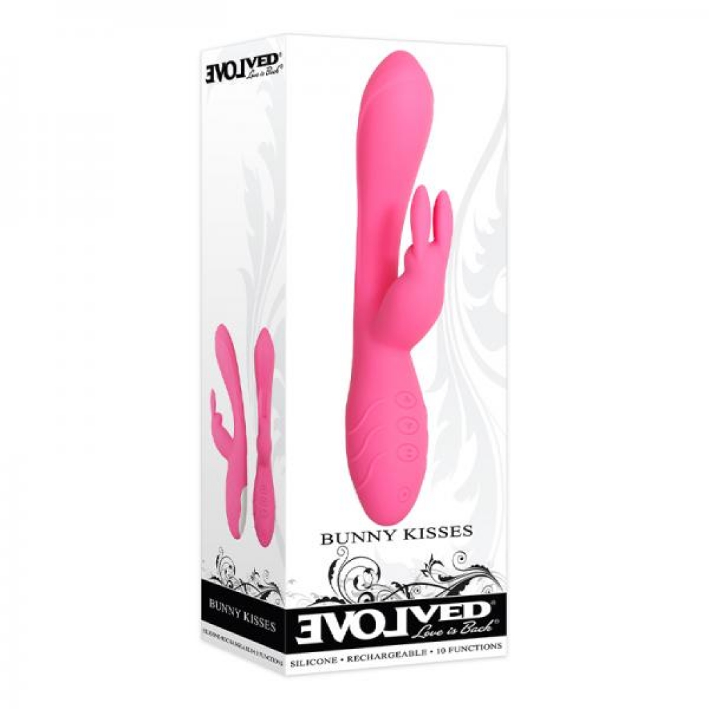 Evolved Bunny Kisses Rechargeable Silicone - Pink - Rabbit Vibrators