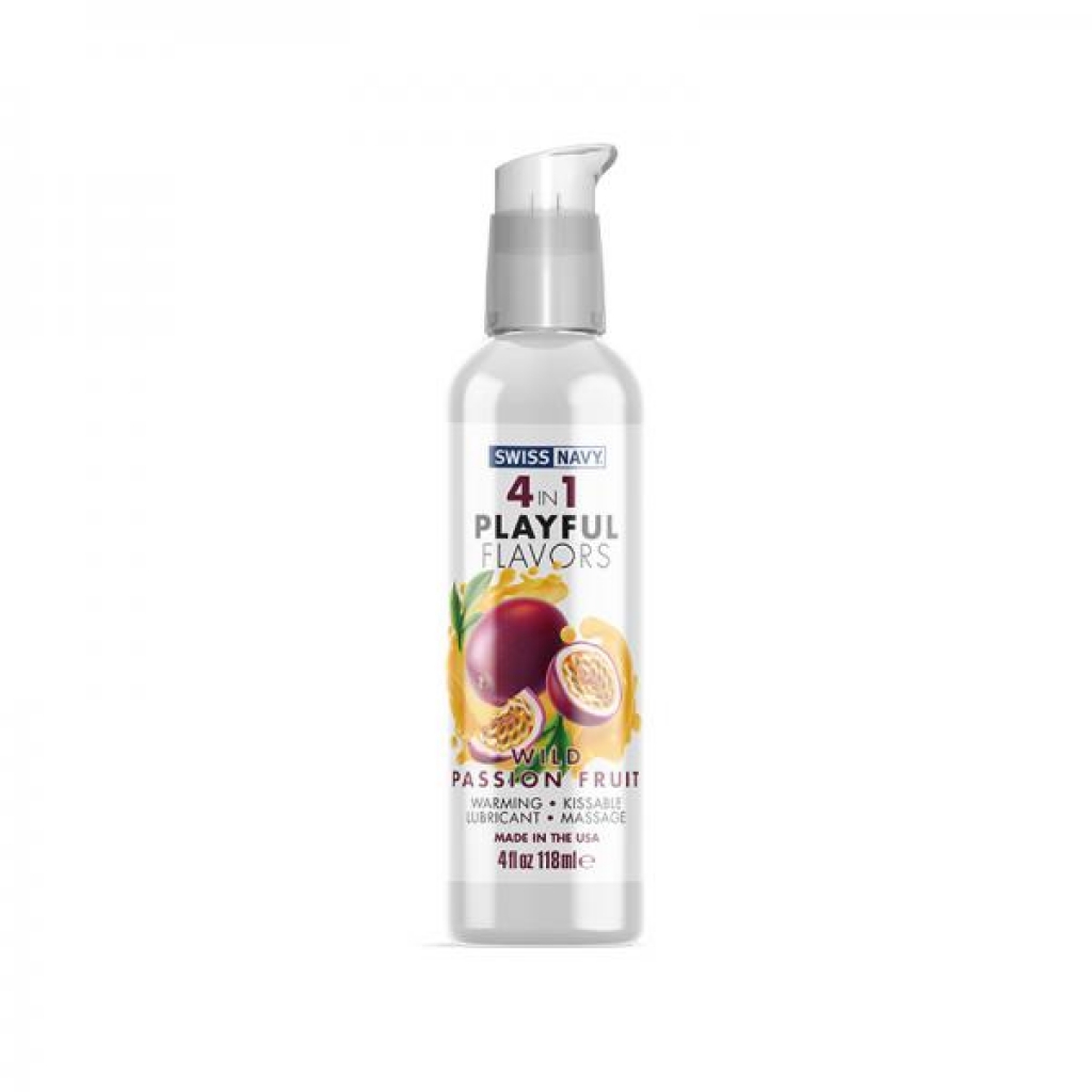 4 In 1 Playful Flavors Wild Passion Fruit 4 Oz. - Lubricants